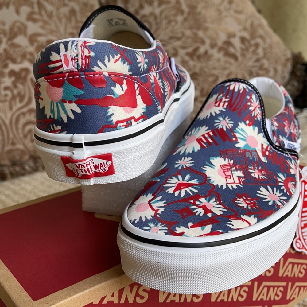 Vans Classic Slip On Vans Crew Floral/Red Men’s - Picture 10 of 16